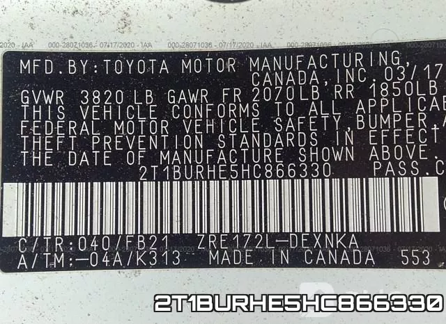 2T1BURHE5HC866330 фото 10