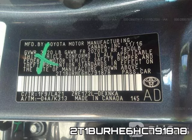 2T1BURHE6HC791878 фото 10