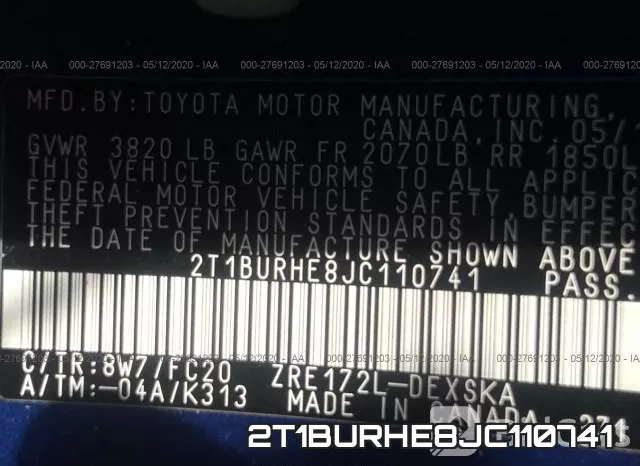 2T1BURHE8JC110741 фото 10
