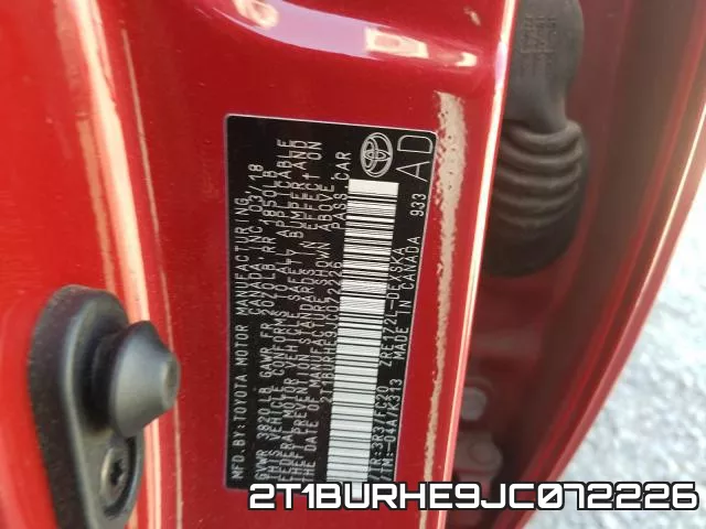 2T1BURHE9JC072226 фото 2