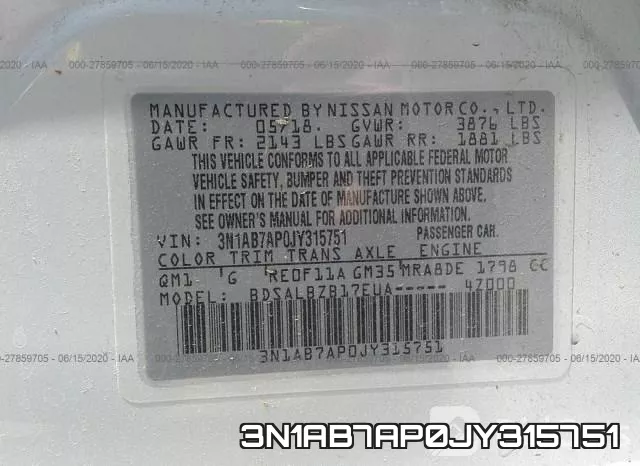3N1AB7AP0JY315751 фото 10