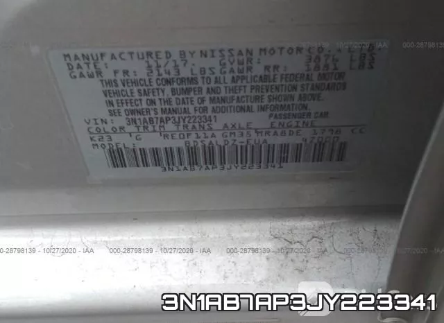 3N1AB7AP3JY223341 фото 10
