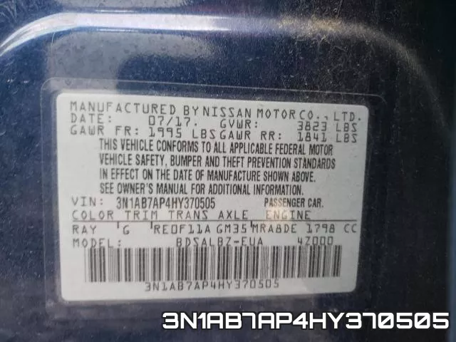 3N1AB7AP4HY370505 фото 2