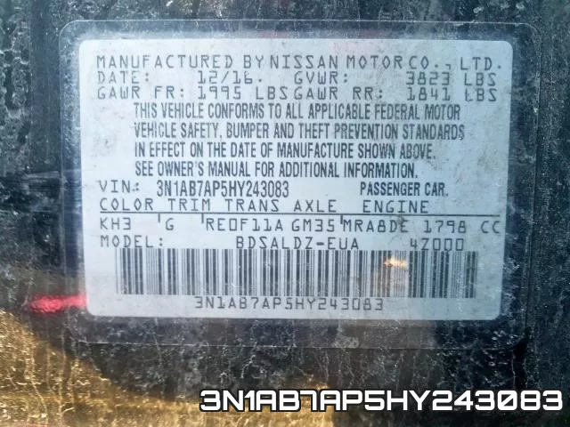 3N1AB7AP5HY243083 фото 2