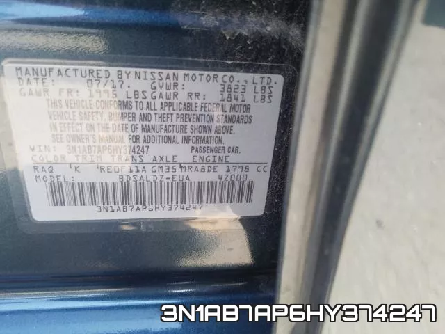 3N1AB7AP6HY374247 фото 2
