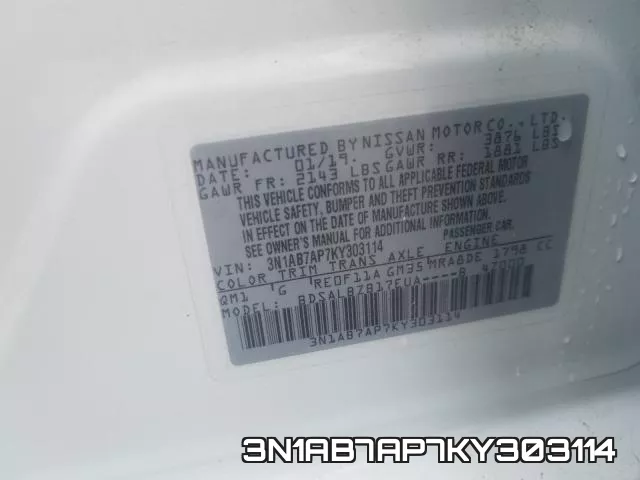3N1AB7AP7KY303114 фото 2