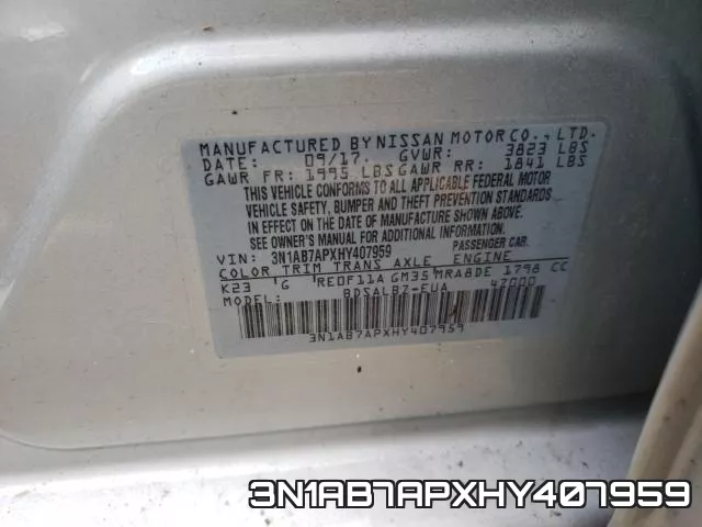 3N1AB7APXHY407959 фото 2
