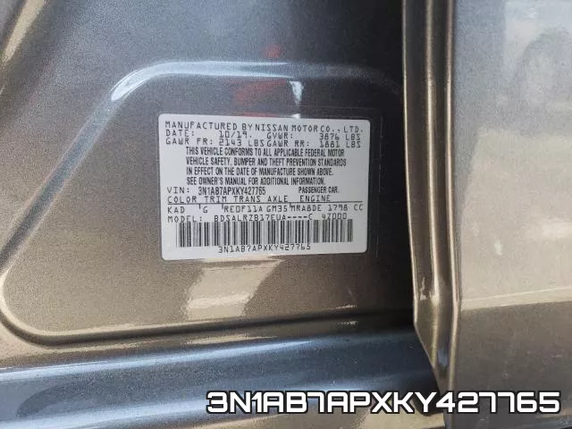 3N1AB7APXKY427765 фото 2