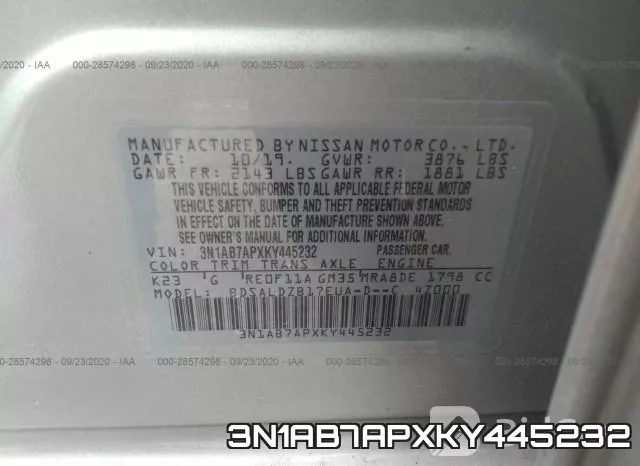 3N1AB7APXKY445232 фото 10