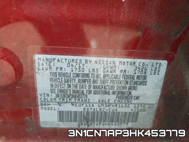3N1CN7AP3HK453779 фото 2