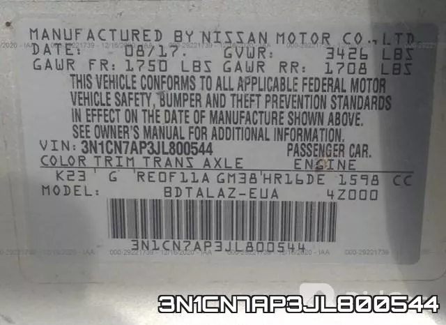 3N1CN7AP3JL800544 фото 10