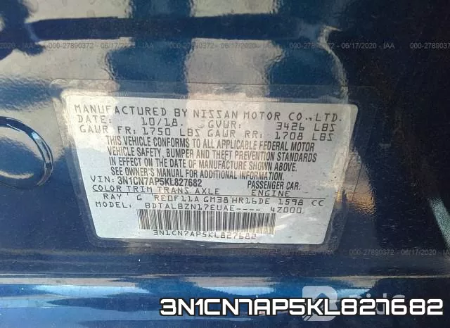 3N1CN7AP5KL827682 фото 10
