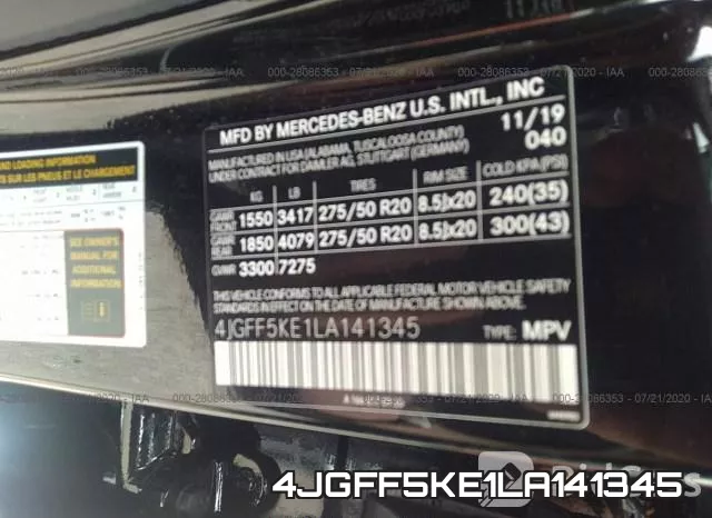 4JGFF5KE1LA141345 фото 9