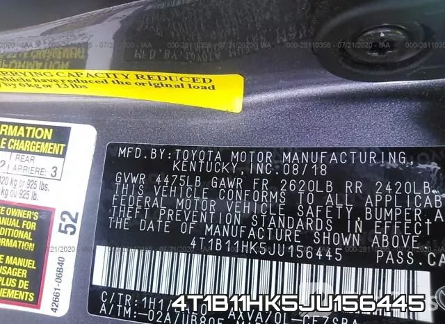 4T1B11HK5JU156445 фото 10