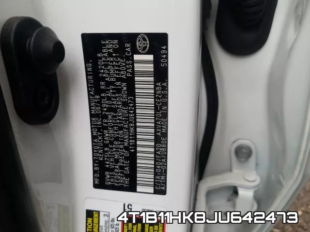 4T1B11HK8JU642473 фото 2