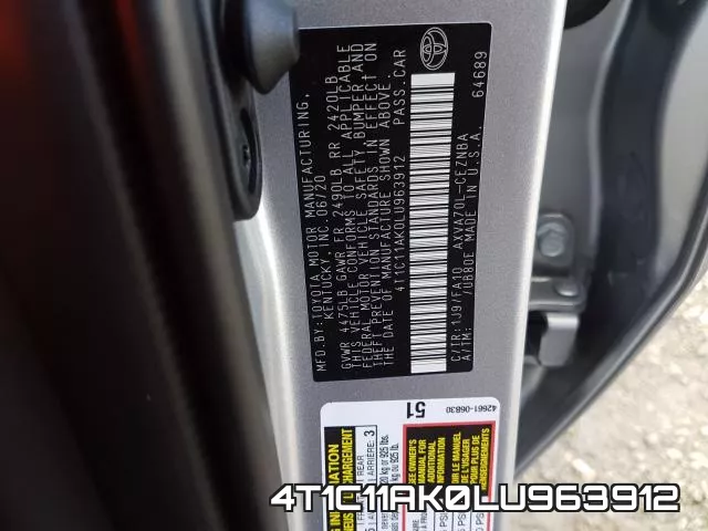 4T1C11AK0LU963912 фото 2