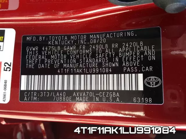 4T1F11AK1LU991084 фото 2