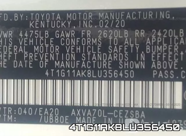 4T1G11AK8LU356450 фото 10