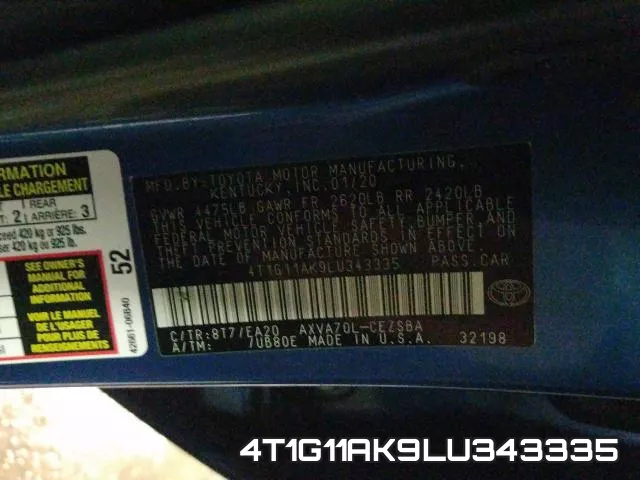4T1G11AK9LU343335 фото 2