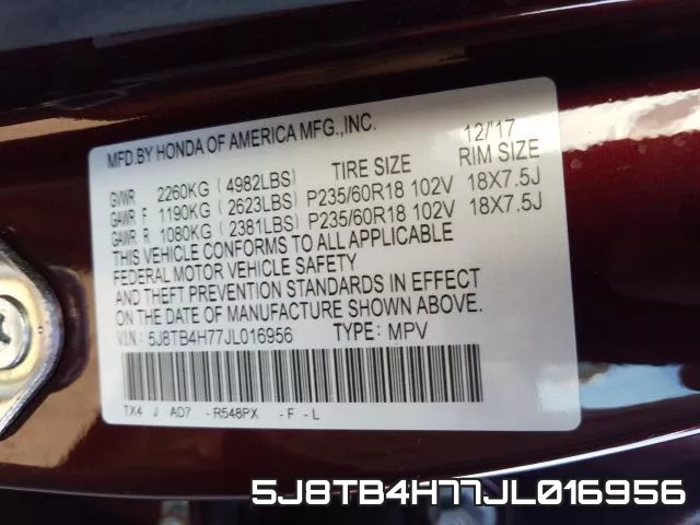 5J8TB4H77JL016956 фото 2