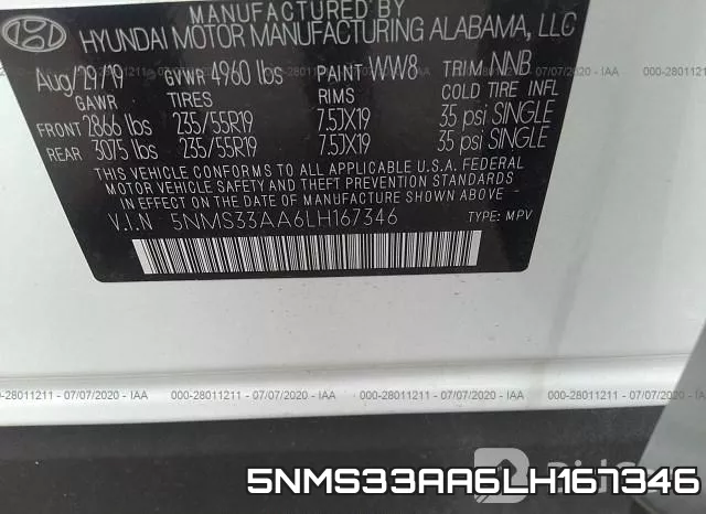 5NMS33AA6LH167346 фото 10