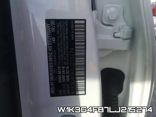 W1K3G4FB7LJ215274 фото 2