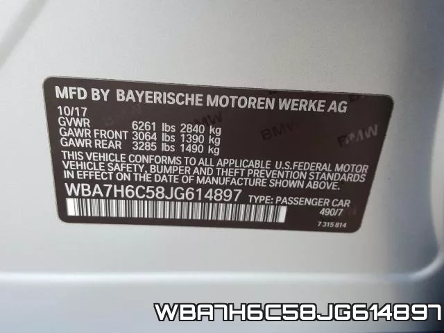 WBA7H6C58JG614897 фото 2
