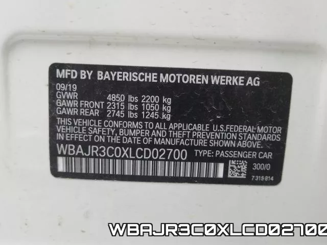 WBAJR3C0XLCD02700 фото 2