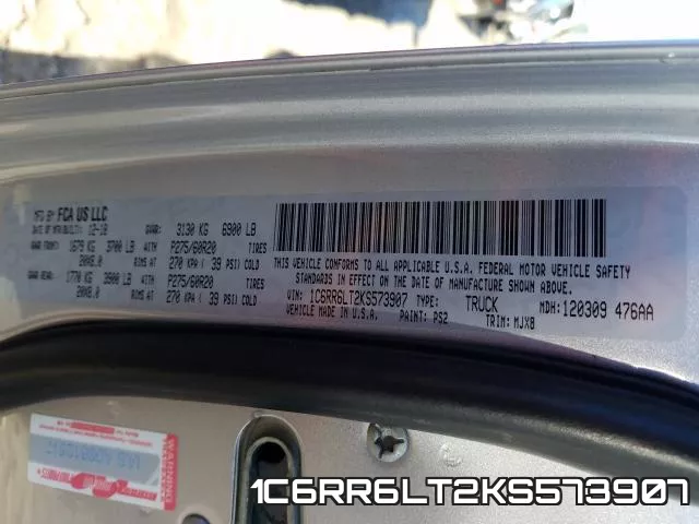 1C6RR6LT2KS573907 фото 2