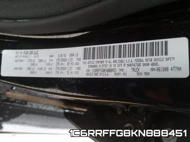 1C6RRFFG8KN888451 фото 2