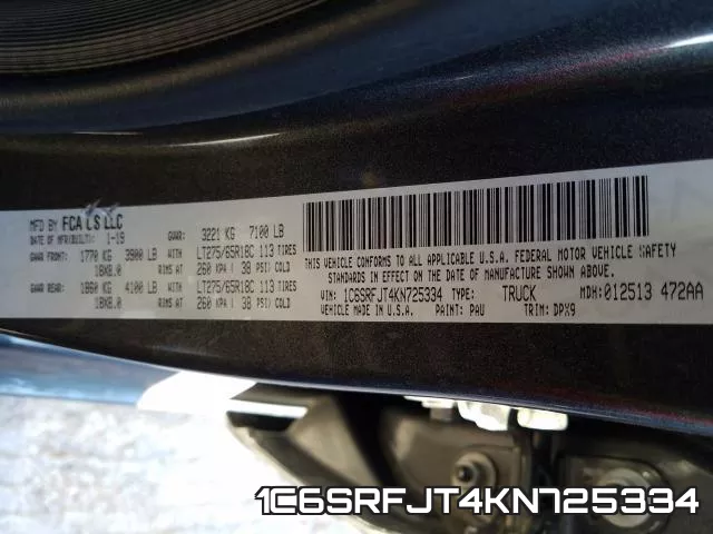1C6SRFJT4KN725334 фото 2
