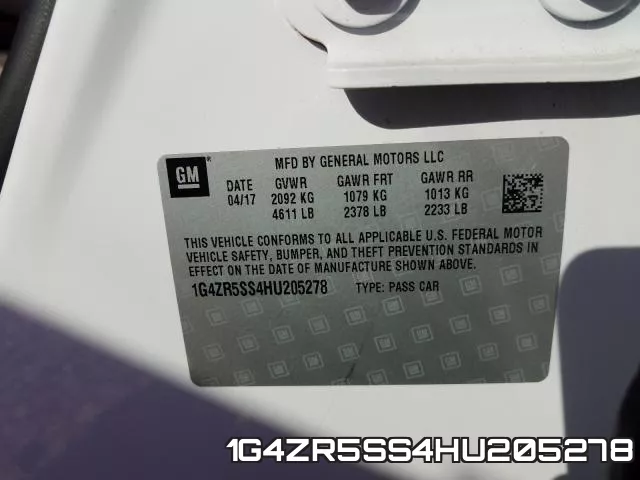 1G4ZR5SS4HU205278 фото 2