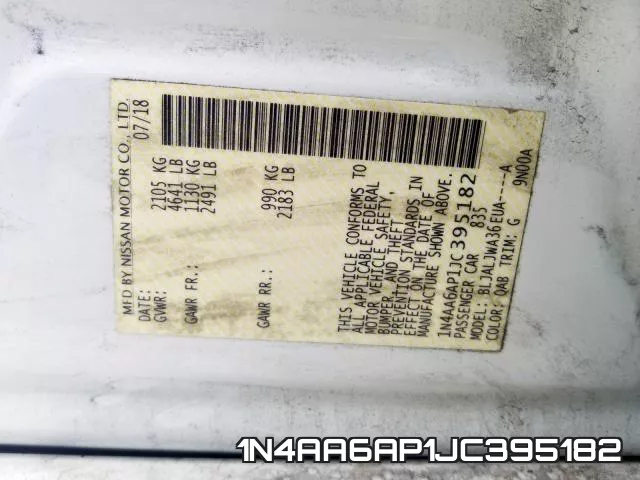 1N4AA6AP1JC395182 фото 2