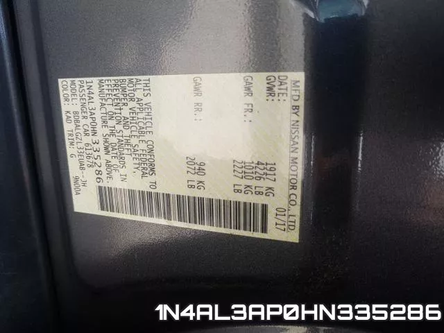 1N4AL3AP0HN335286 фото 2
