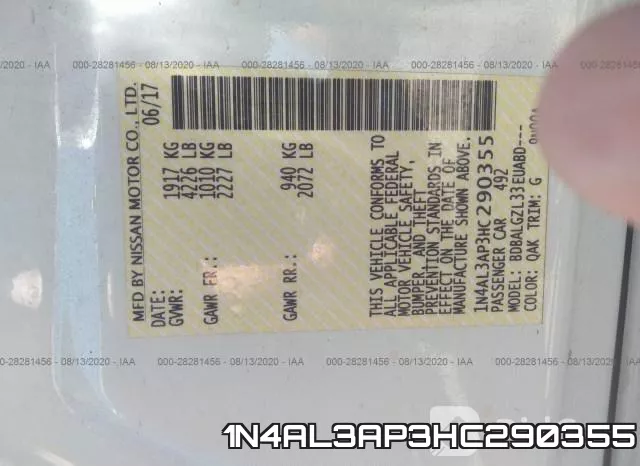 1N4AL3AP3HC290355 фото 10