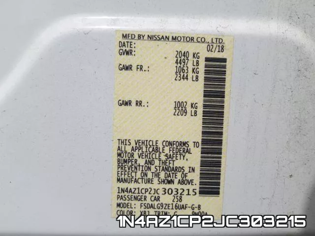 1N4AZ1CP2JC303215 фото 2