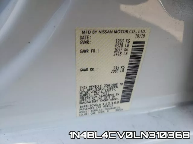 1N4BL4CV0LN310368 фото 2