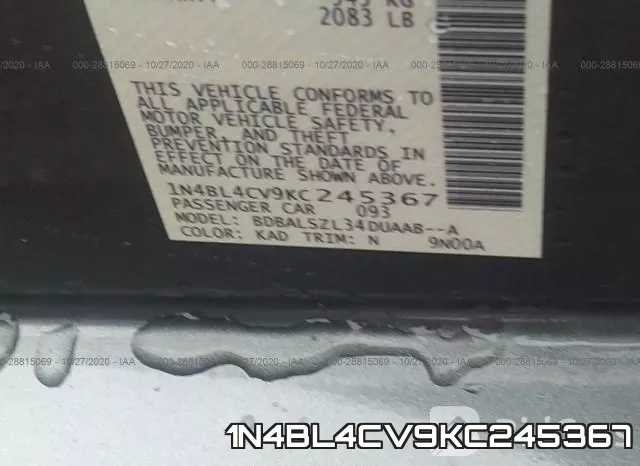 1N4BL4CV9KC245367 фото 10