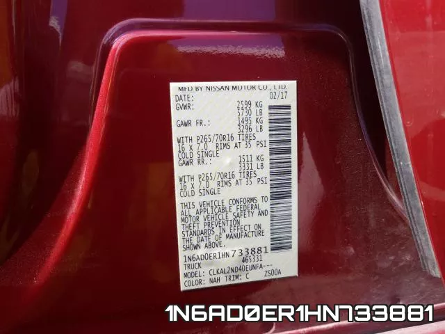 1N6AD0ER1HN733881 фото 2