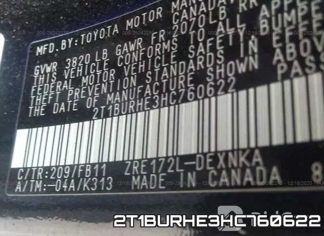 2T1BURHE3HC760622 фото 10