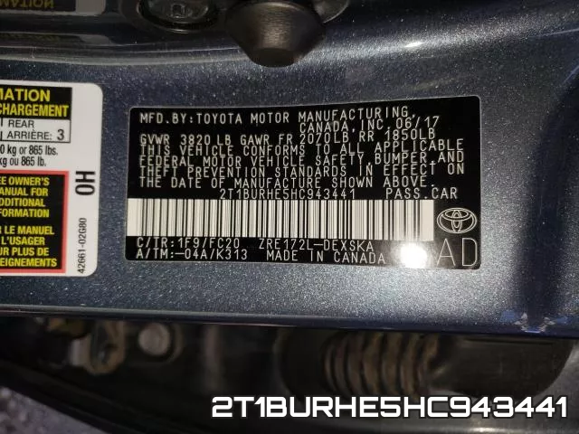 2T1BURHE5HC943441 фото 2