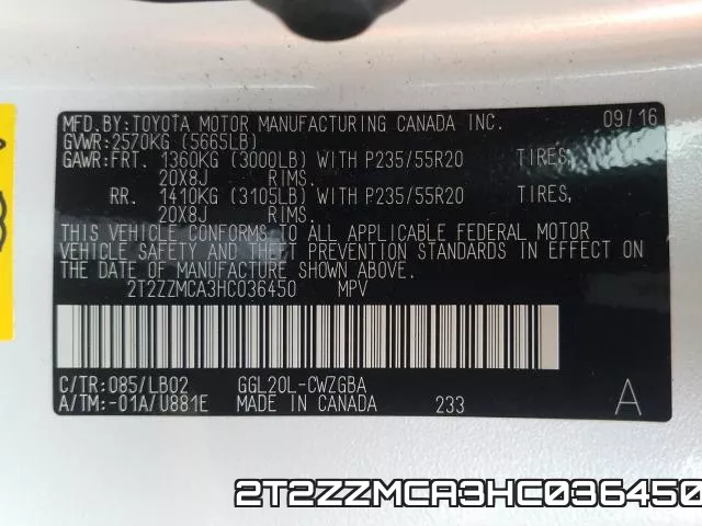 2T2ZZMCA3HC036450 фото 2