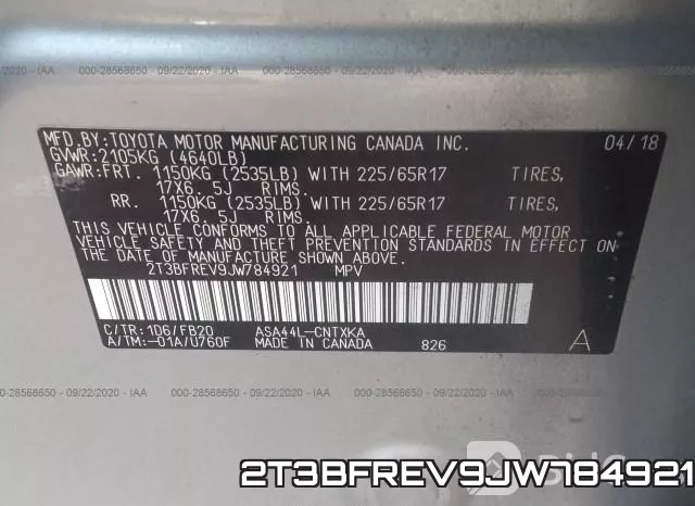 2T3BFREV9JW784921 фото 9