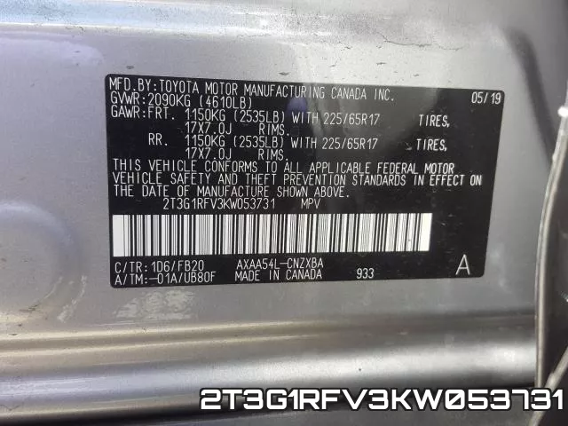 2T3G1RFV3KW053731 фото 2