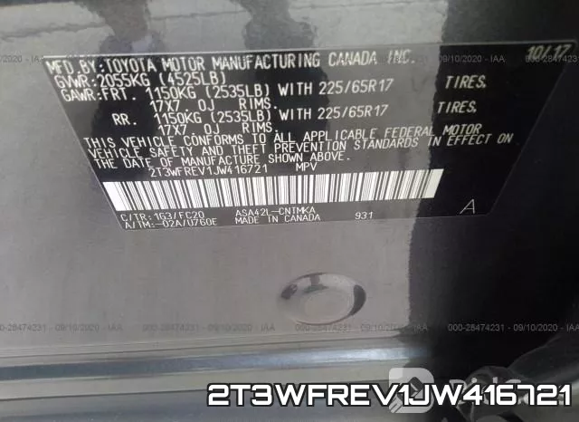 2T3WFREV1JW416721 фото 10
