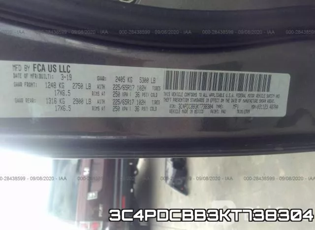 3C4PDCBB3KT738304 фото 10