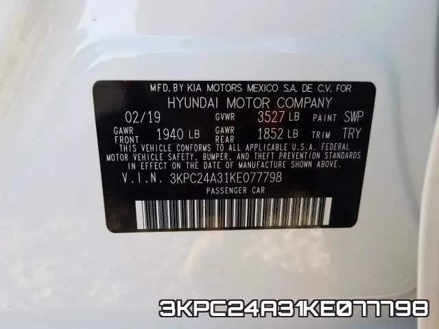 3KPC24A31KE077798 фото 2