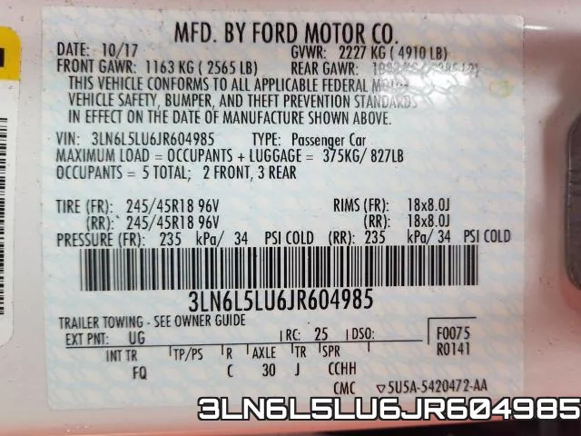 3LN6L5LU6JR604985 фото 2