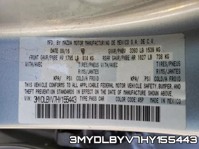 3MYDLBYV7HY155443 фото 2