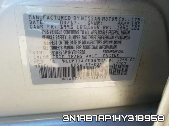 3N1AB7AP1HY318958 фото 2
